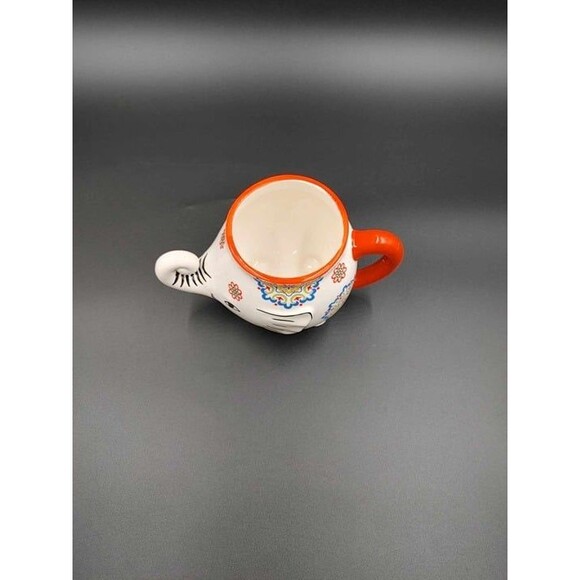 Elephant Coffee Cup Mug Hand Painted Ceramic 3D Trunk Lucky Trunk Up (B) - Picture 7 of 10